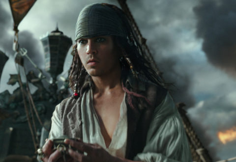 "PIRATES OF THE CARIBBEAN: DEAD MEN TELL NO TALES"..The villainous Captain Salazar (Javier Bardem) pursues Jack Sparrow (Johnny Depp) as he searches for the trident used by Poseidon..Ph: Film Frame..©Disney Enterprises, Inc. All Rights Reserved.