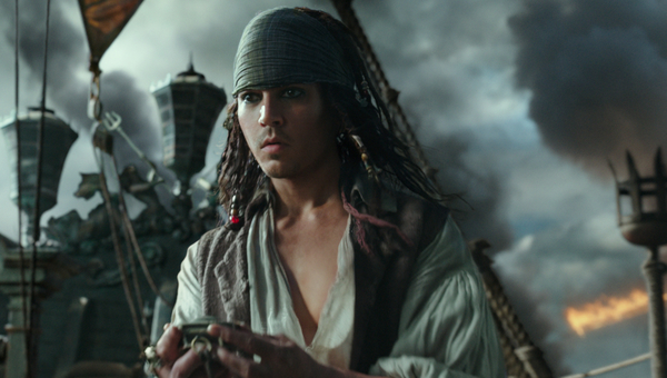 "PIRATES OF THE CARIBBEAN: DEAD MEN TELL NO TALES"..The villainous Captain Salazar (Javier Bardem) pursues Jack Sparrow (Johnny Depp) as he searches for the trident used by Poseidon..Ph: Film Frame..©Disney Enterprises, Inc. All Rights Reserved.